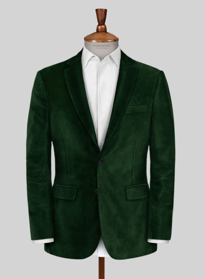 Dark Green Velvet Crop Jacket main image 0