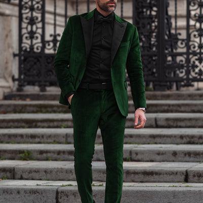 Green Velvet Tuxedo Jacket