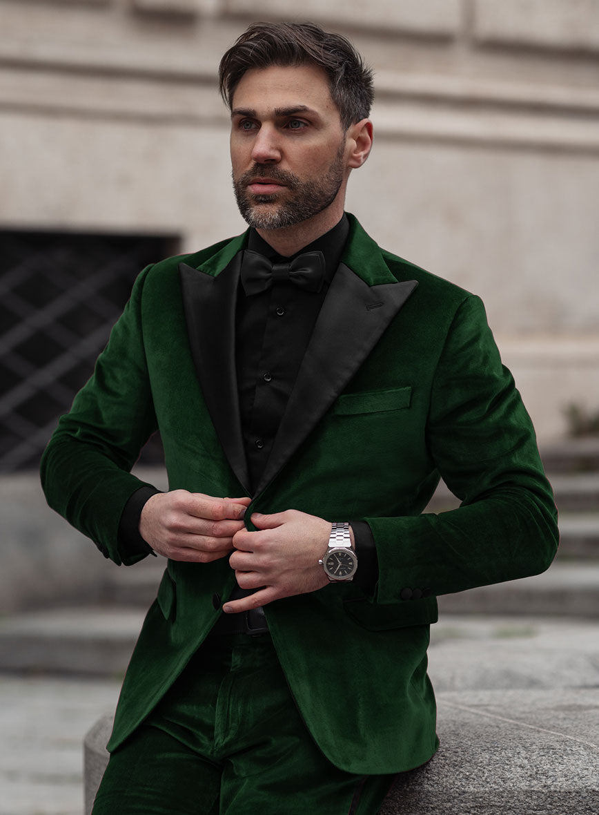 Green Velvet Tuxedo Jacket