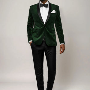 Green Velvet Tuxedo Suit