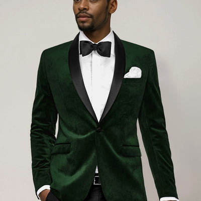 Green Velvet Tuxedo Suit