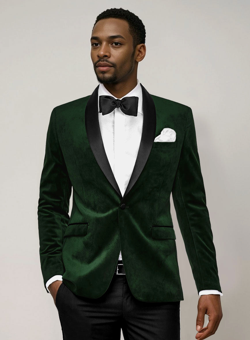 Green Velvet Tuxedo Suit