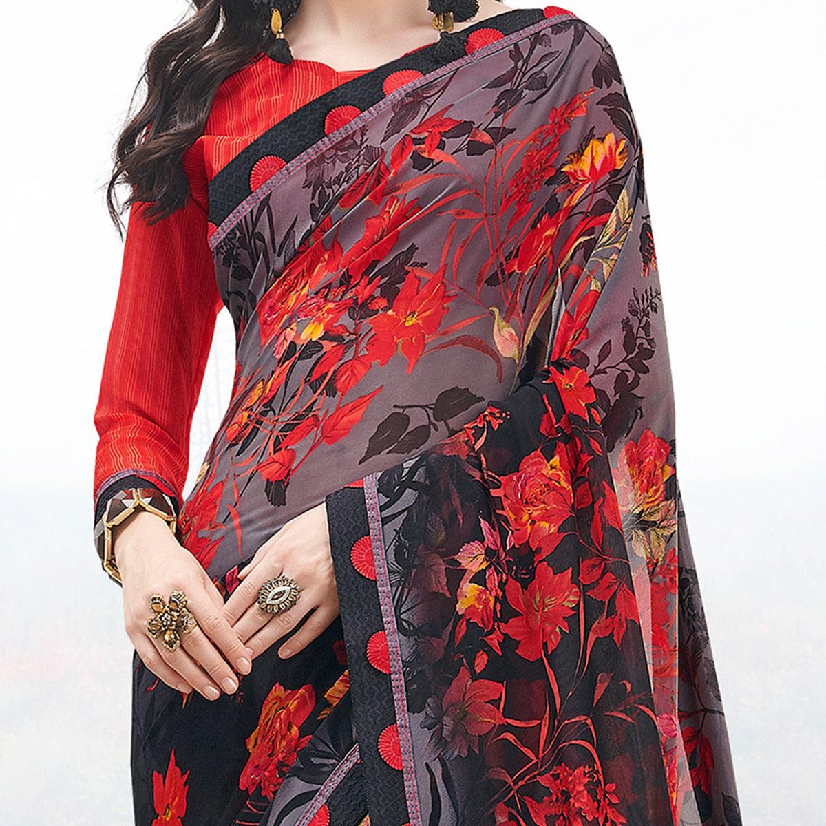 grey-black-casual-wear-floral-printed-georgette-saree-108865
