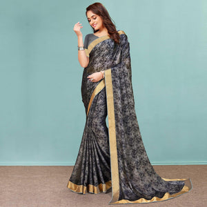 grey-black-casual-wear-printed-chiffon-saree-with-banarasi-lace-136858