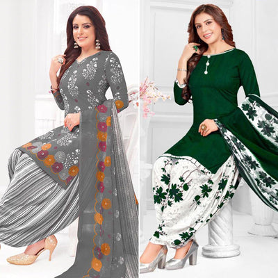 grey-and-green-patiala-crepe-dress-material-pack-of-2