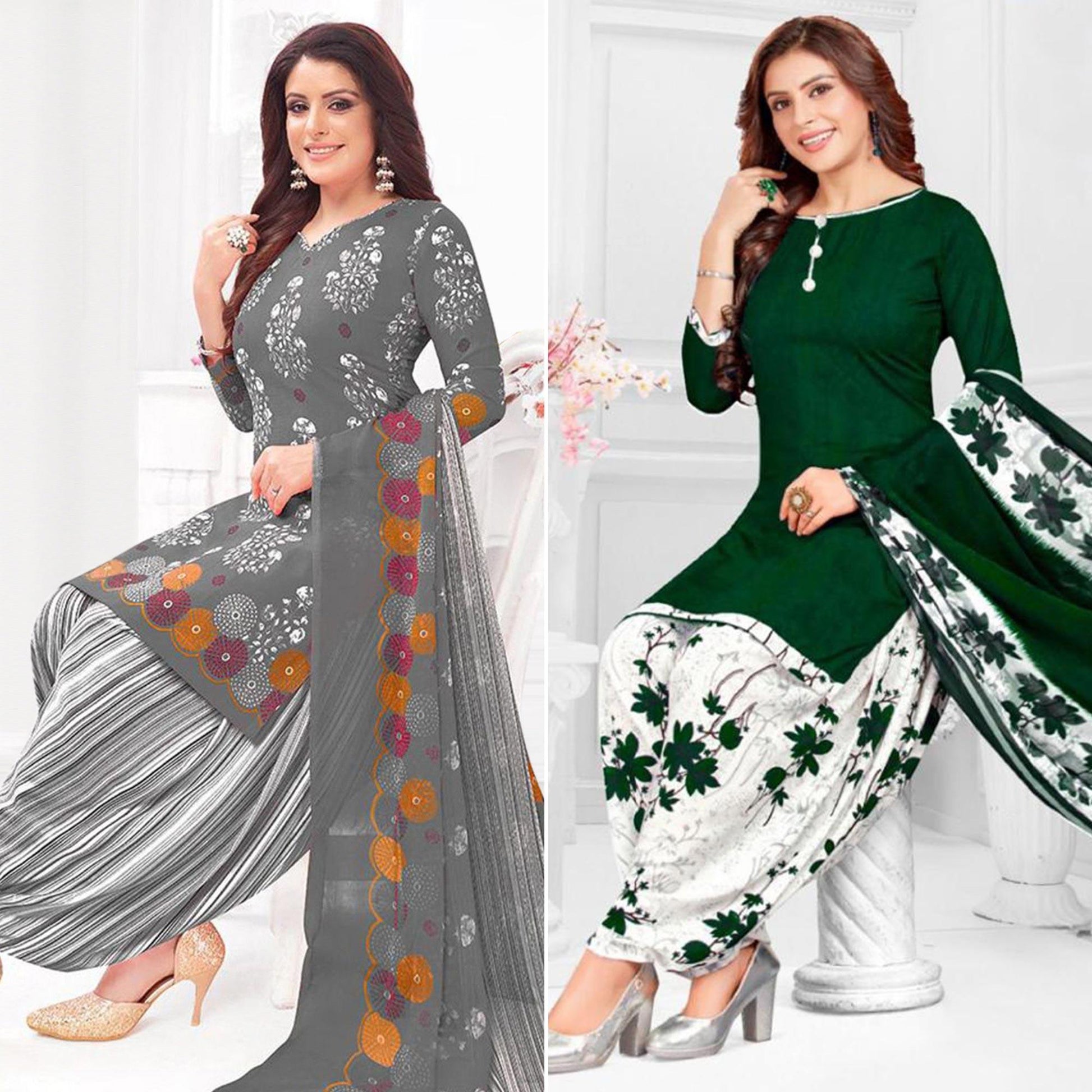 grey-and-green-patiala-crepe-dress-material-pack-of-2