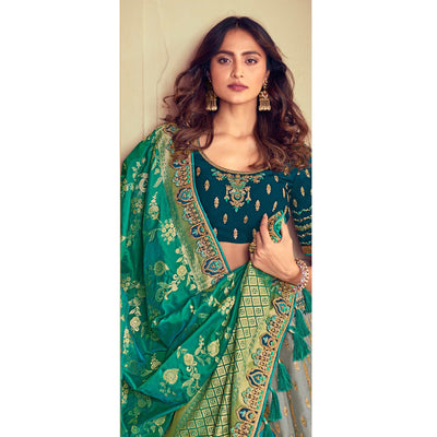 grey-green-wedding-wear-woven-embroidered-silk-lehenga-choli-126751