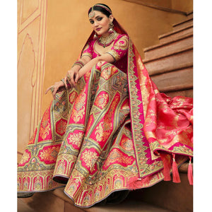 grey-rose-pink-wedding-wear-woven-embellished-banarasi-silk-lehenga-choli-140610