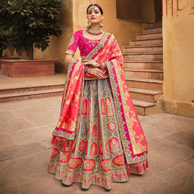 grey-rose-pink-wedding-wear-woven-embellished-banarasi-silk-lehenga-choli-140610