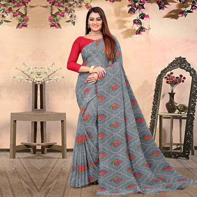 green-bandhani-printed-georgette-saree-143370