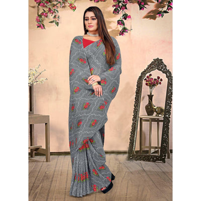 green-bandhani-printed-georgette-saree-143370