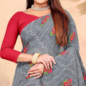 green-bandhani-printed-georgette-saree-143370