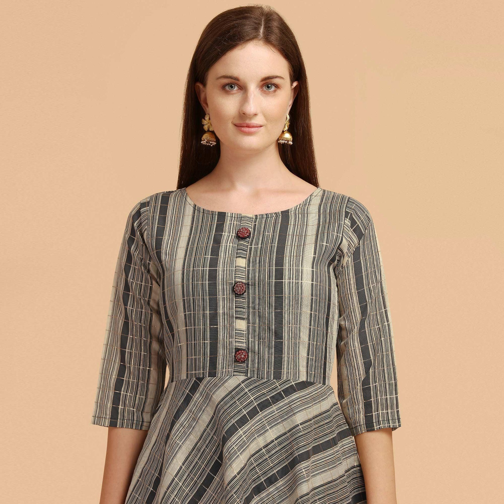 grey-black-casual-wear-stripes-printed-chanderi-cotton-dress