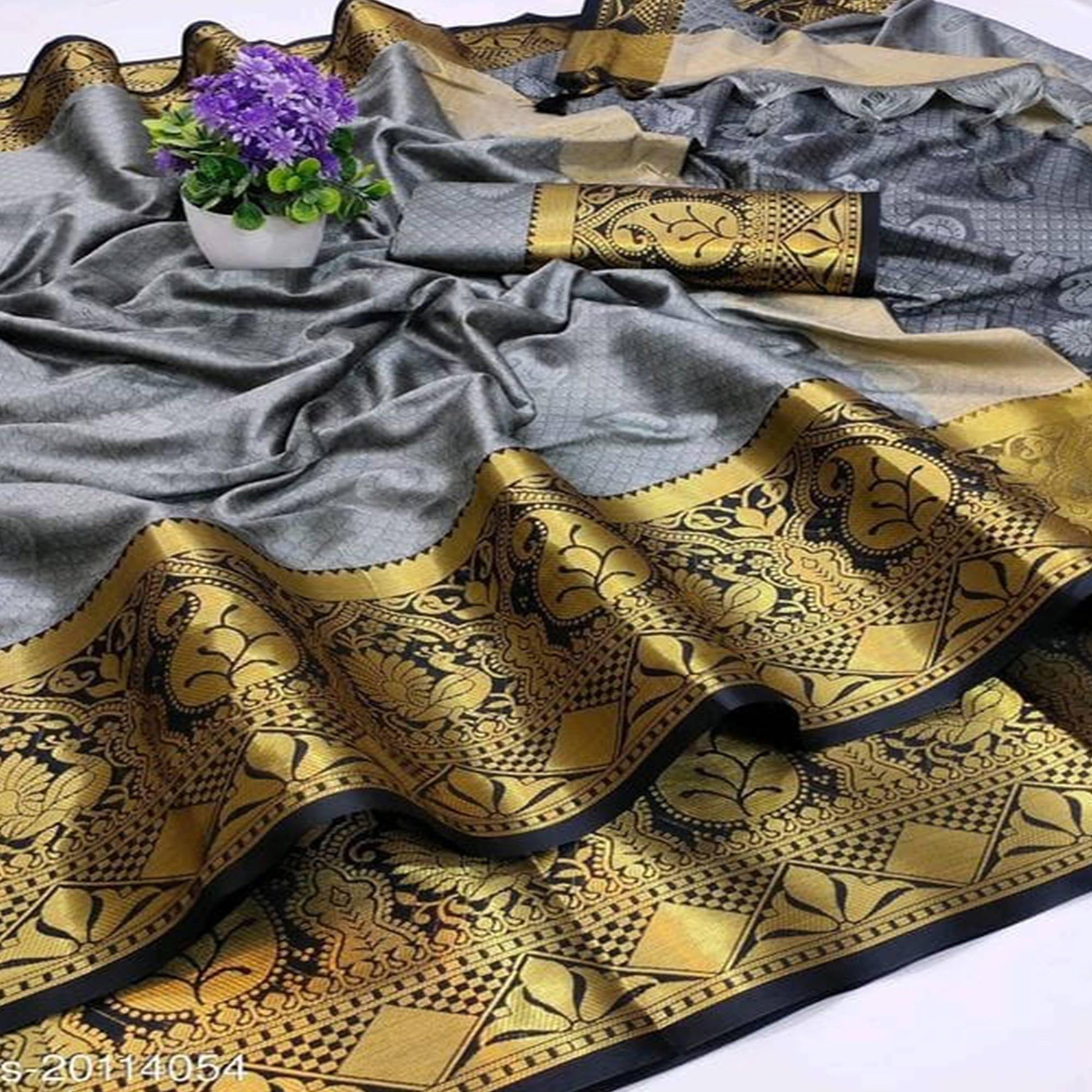 grey-black-festive-wear-woven-soft-cotton-saree-120913