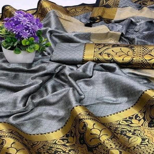 grey-black-festive-wear-woven-soft-cotton-saree-120913