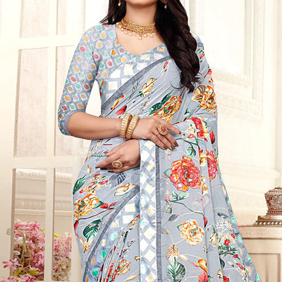 grey-casaul-wear-floral-printed-georgette-saree-with-satin-lace-130862