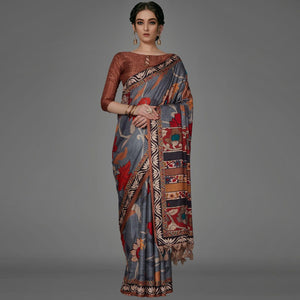 grey-casual-art-silk-printed-saree-with-unstitched-blouse-93877