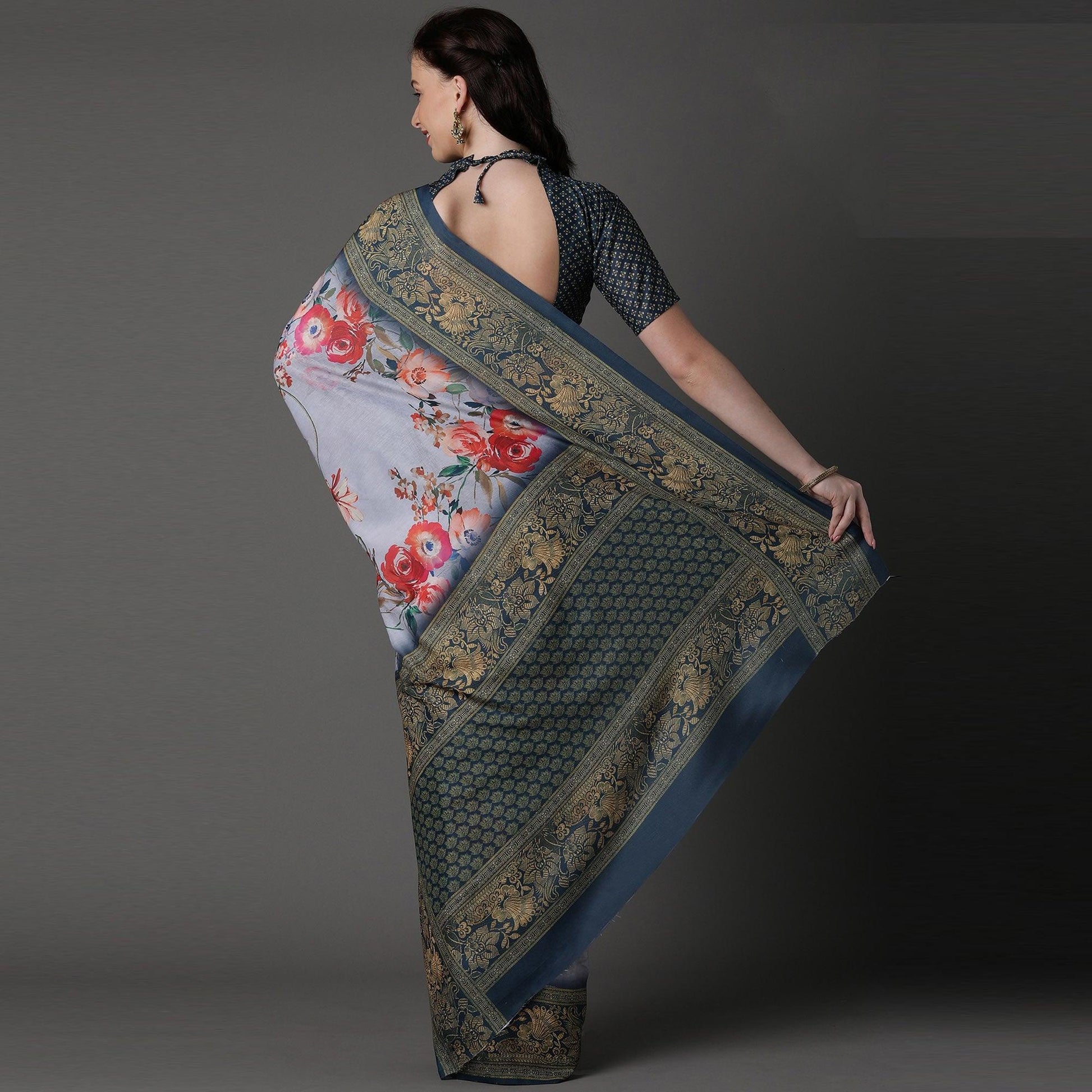 grey-casual-cotton-silk-printed-saree-with-unstitched-blouse-93944