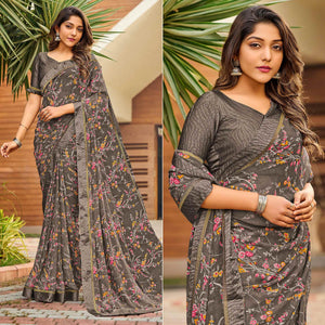 grey-casual-floral-printed-georgette-saree-139875