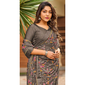 grey-casual-floral-printed-georgette-saree-139875