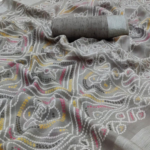 grey-casual-wear-bandhani-printed-chiffon-saree-139050