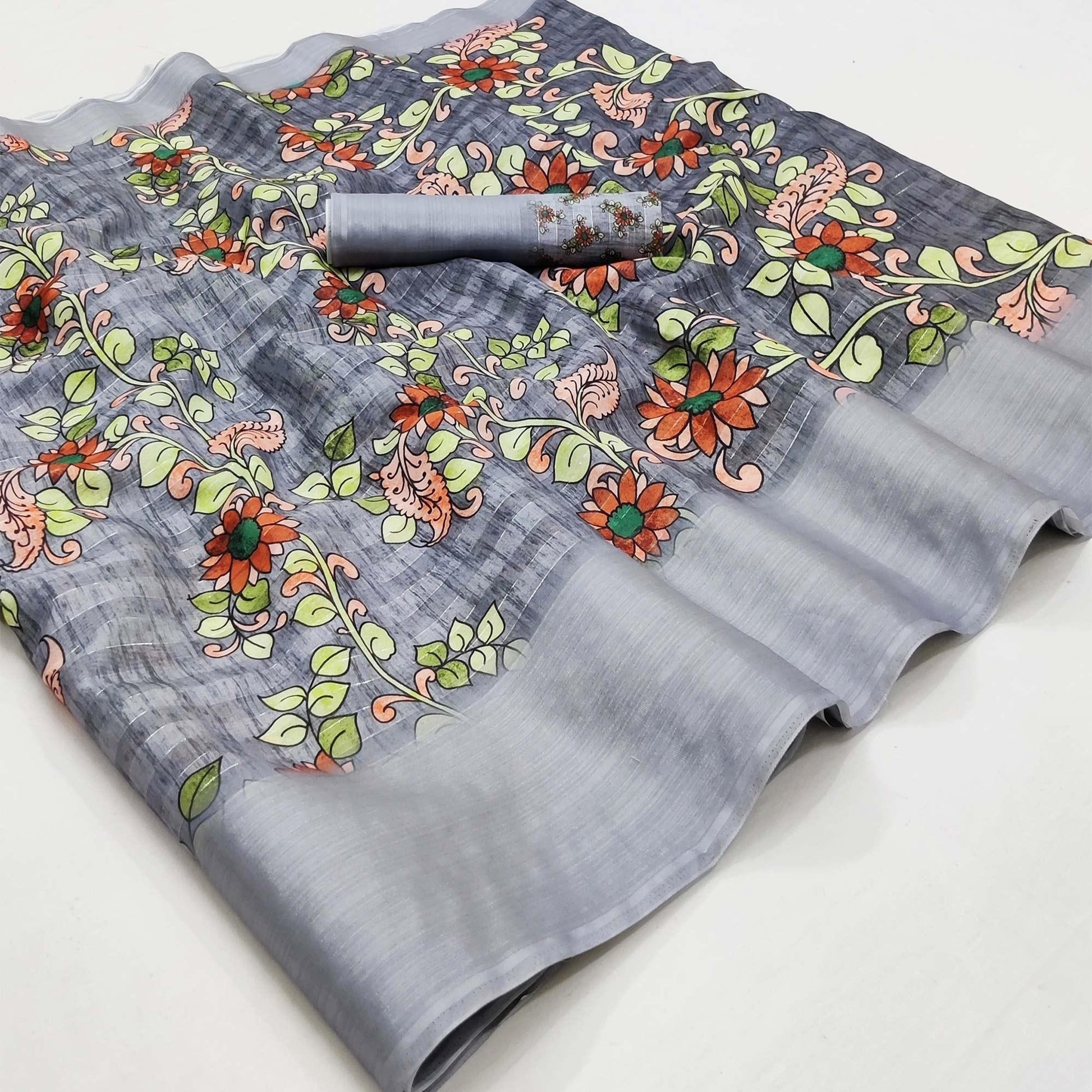 grey-casual-wear-digital-floral-printed-cotton-silk-saree-141070