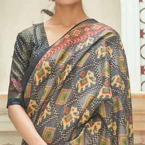 grey-casual-wear-digital-printed-assam-silk-saree-134057
