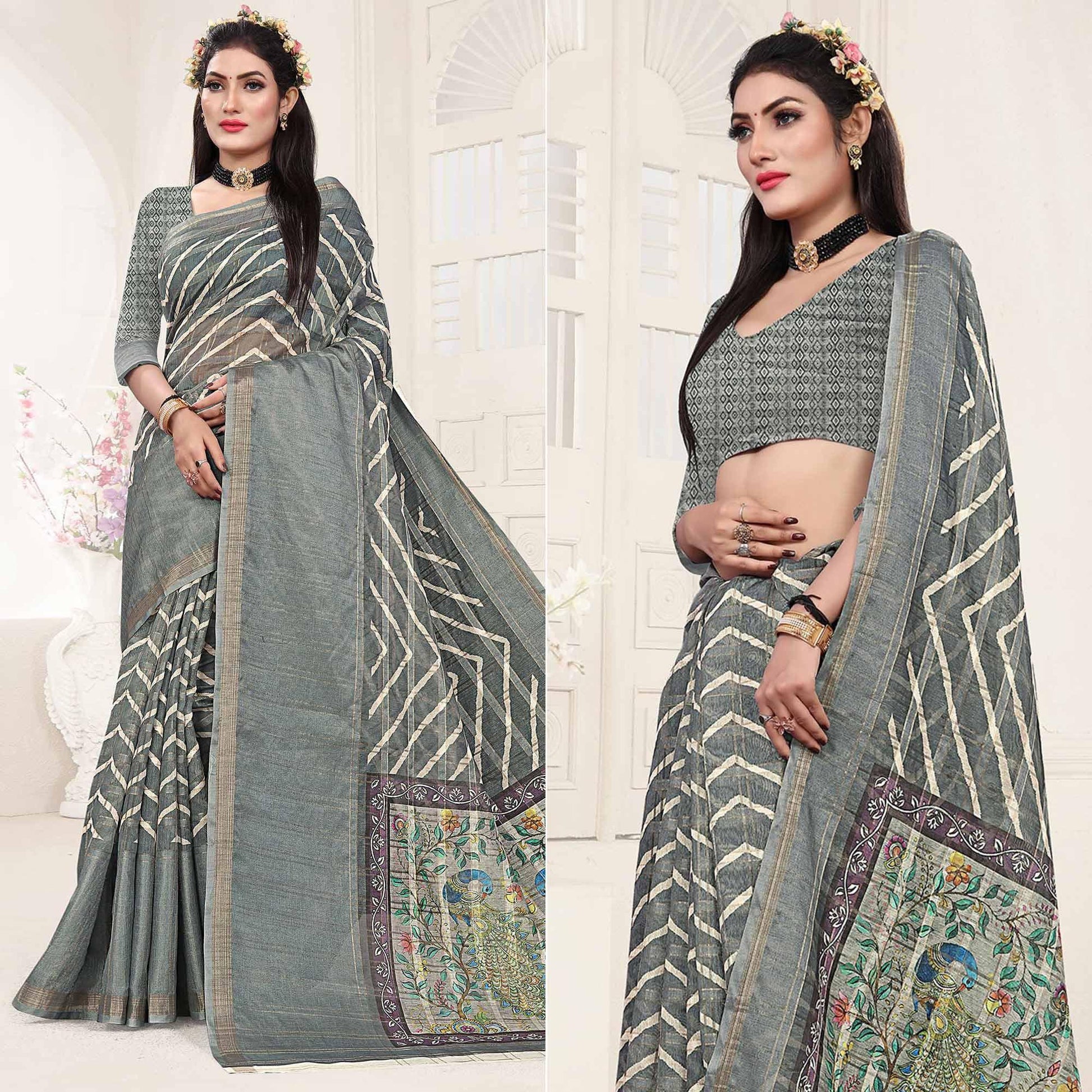 grey-casual-wear-digital-printed-cotton-silk-saree-140693