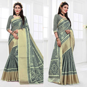 grey-casual-wear-digital-printed-cotton-silk-saree-140687