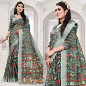 grey-casual-wear-digital-printed-cotton-silk-saree-140667