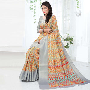 grey-casual-wear-digital-printed-cotton-silk-saree-140665