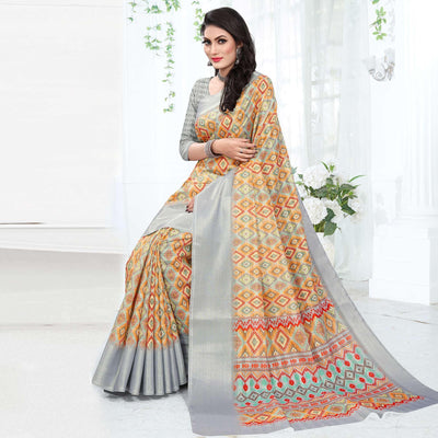 grey-casual-wear-digital-printed-cotton-silk-saree-140665
