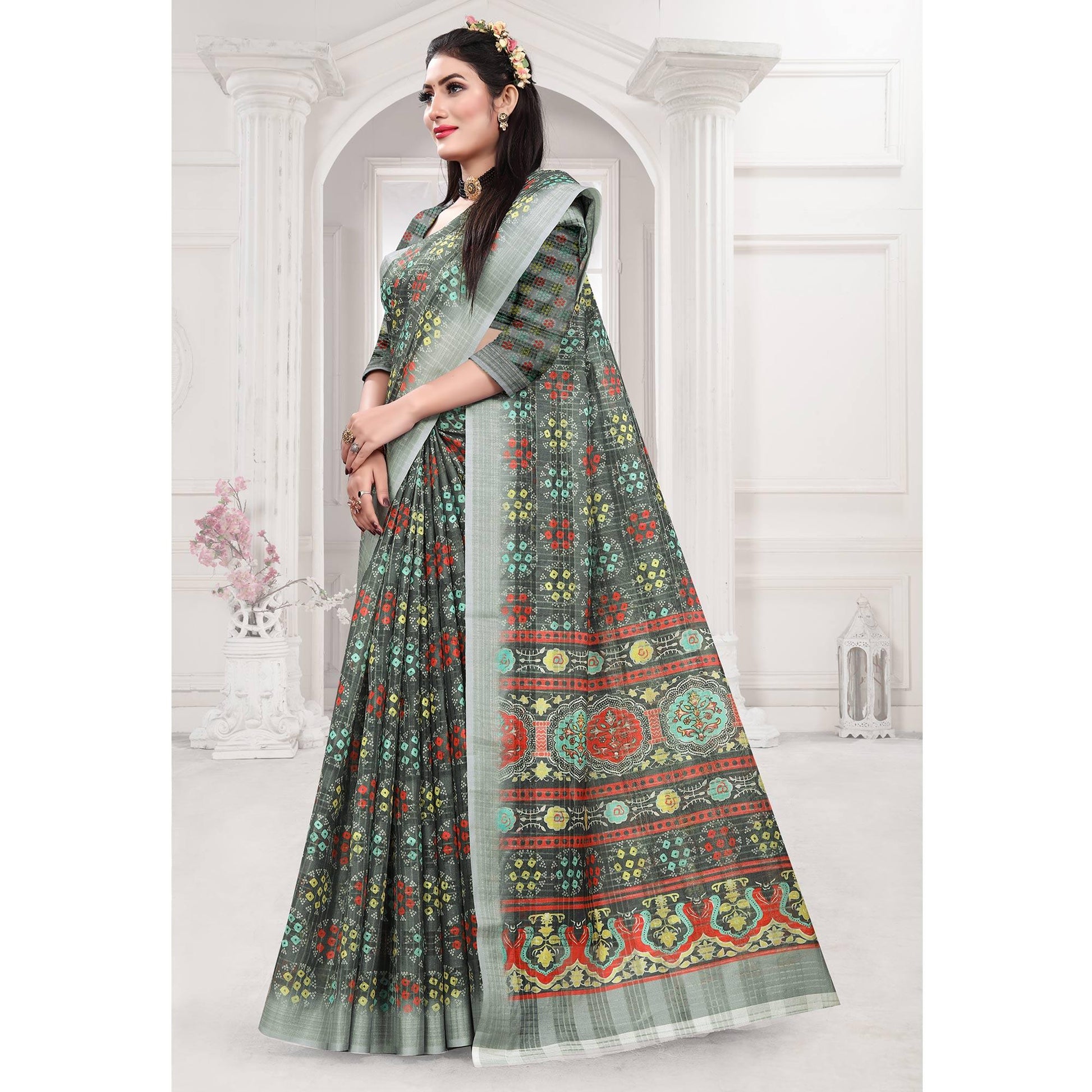 grey-casual-wear-digital-printed-cotton-silk-saree-140667