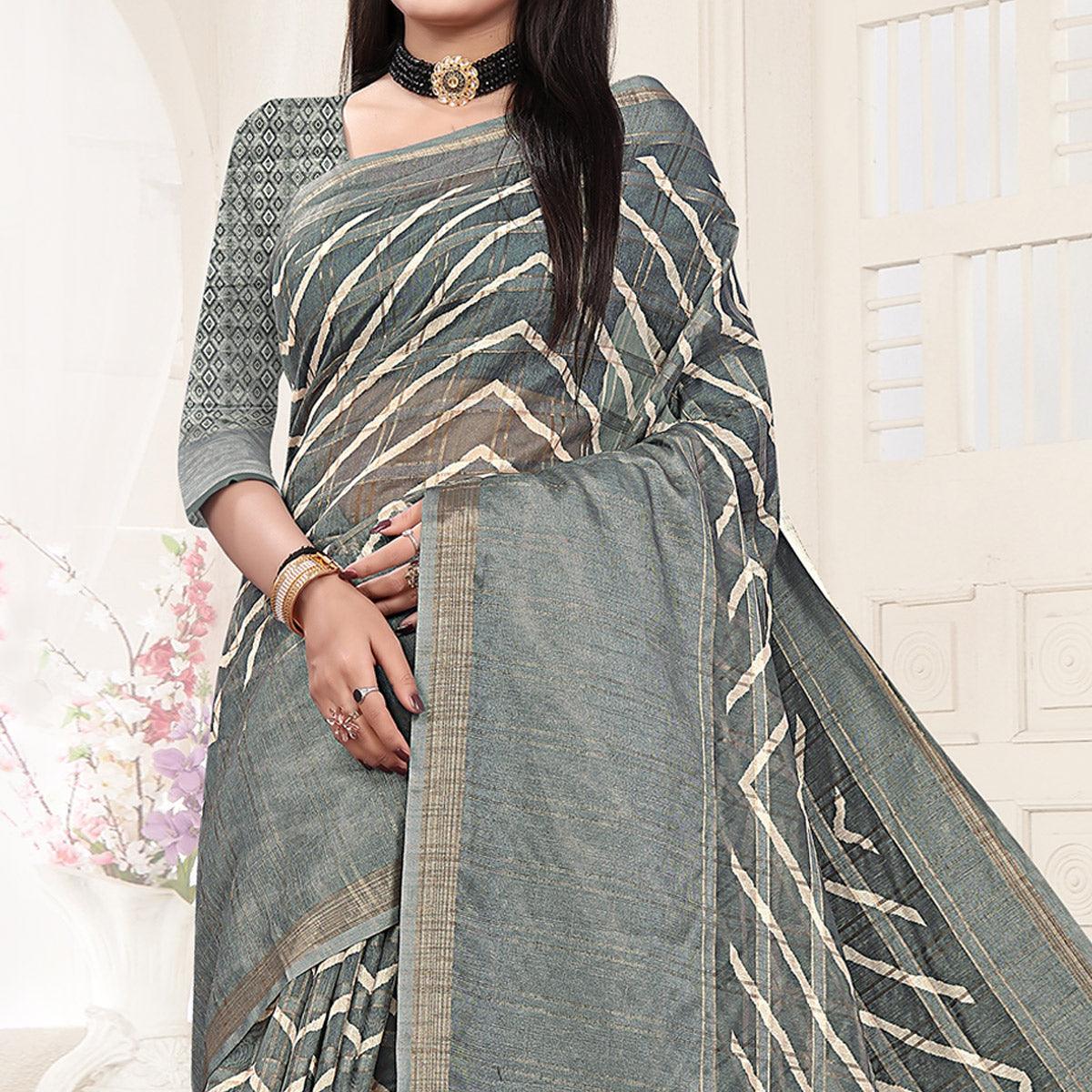 grey-casual-wear-digital-printed-cotton-silk-saree-140693