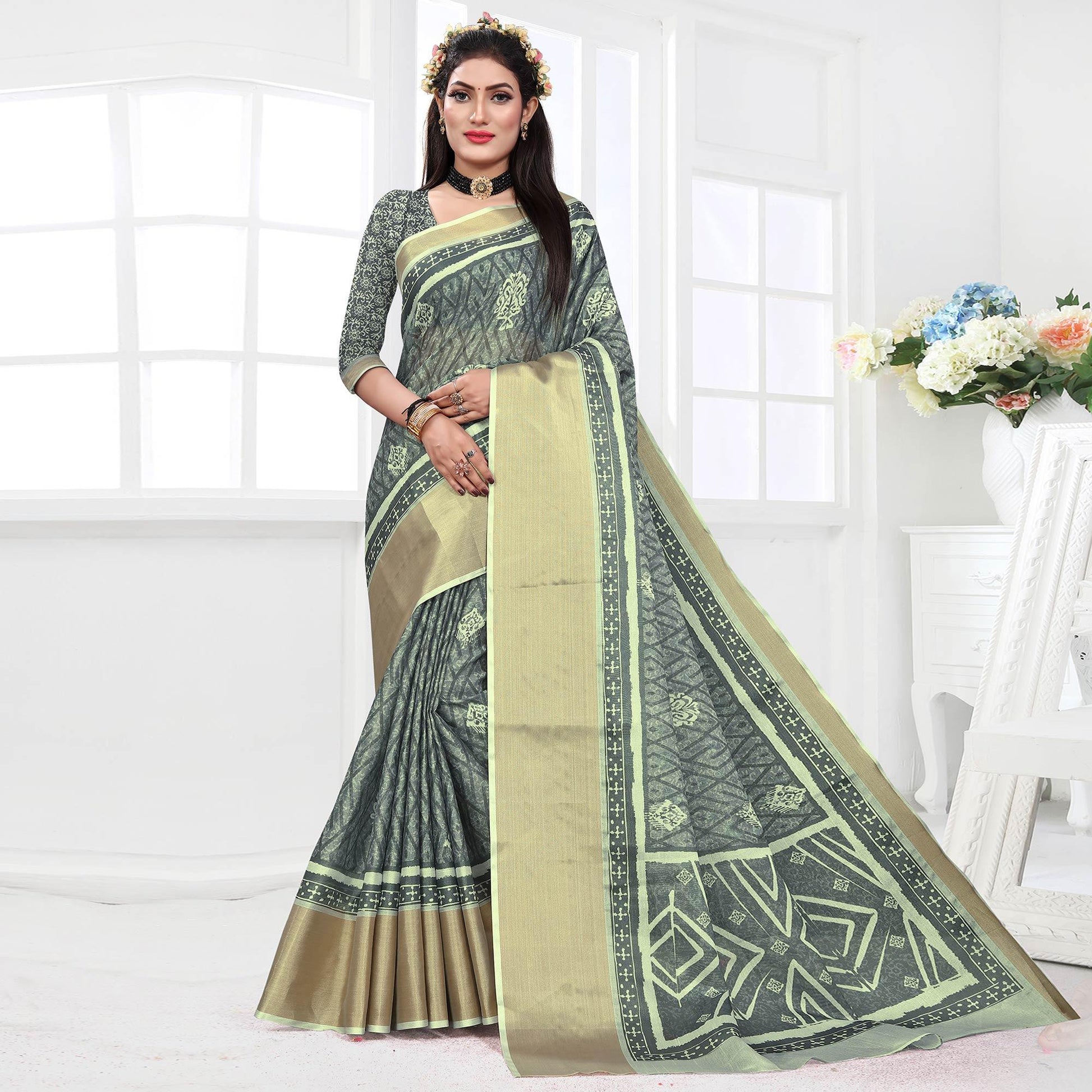 grey-casual-wear-digital-printed-cotton-silk-saree-140687