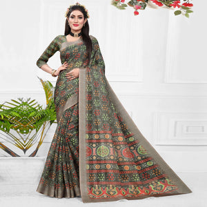 grey-casual-wear-digital-printed-cotton-silk-saree-140668