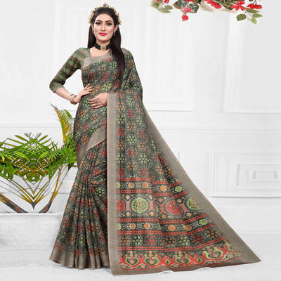 grey-casual-wear-digital-printed-cotton-silk-saree-140668
