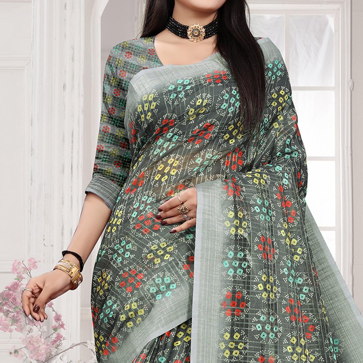 grey-casual-wear-digital-printed-cotton-silk-saree-140667