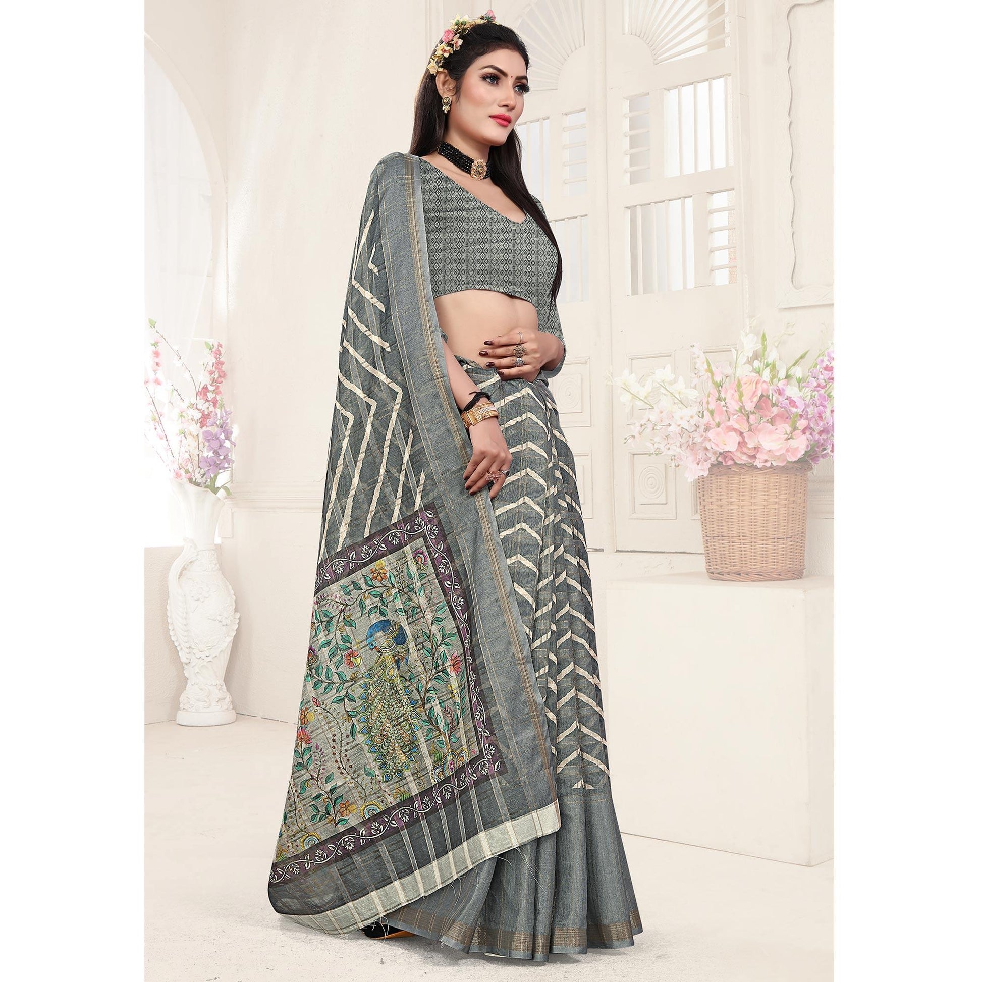 grey-casual-wear-digital-printed-cotton-silk-saree-140693