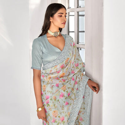 grey-casual-wear-digital-printed-organza-saree-127870