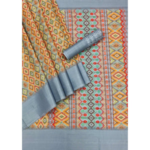 grey-casual-wear-digital-printed-silk-saree-with-jacquard-border-139274
