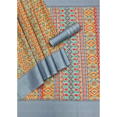 grey-casual-wear-digital-printed-silk-saree-with-jacquard-border-139274