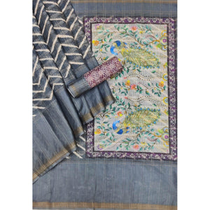 grey-casual-wear-digital-striped-printed-silk-saree-with-jari-jacquard-border-139288