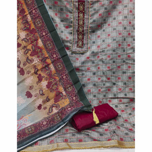 grey-casual-wear-embellished-with-checks-chanderi-dress-material-130552