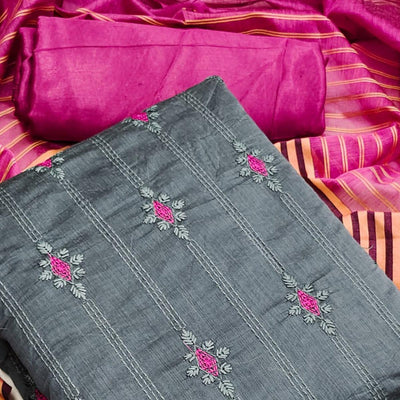 grey-casual-wear-embroidered-chanderi-dress-material-132544
