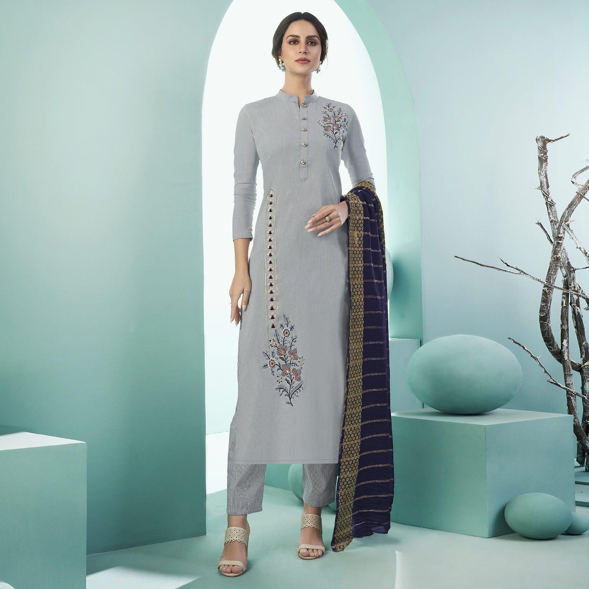grey-partywear-embroidered-cotton-suit-118839