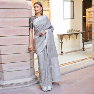 grey-casual-wear-embroidered-linen-saree-118721