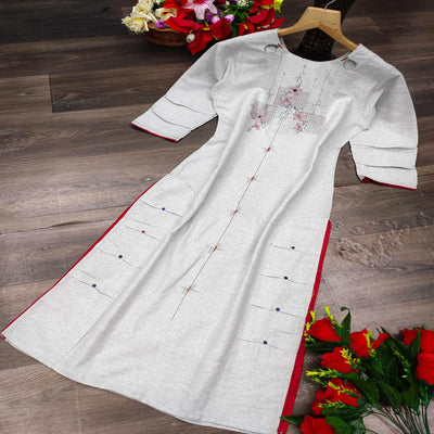 grey-casual-wear-embroidered-pure-cotton-kurti-120203