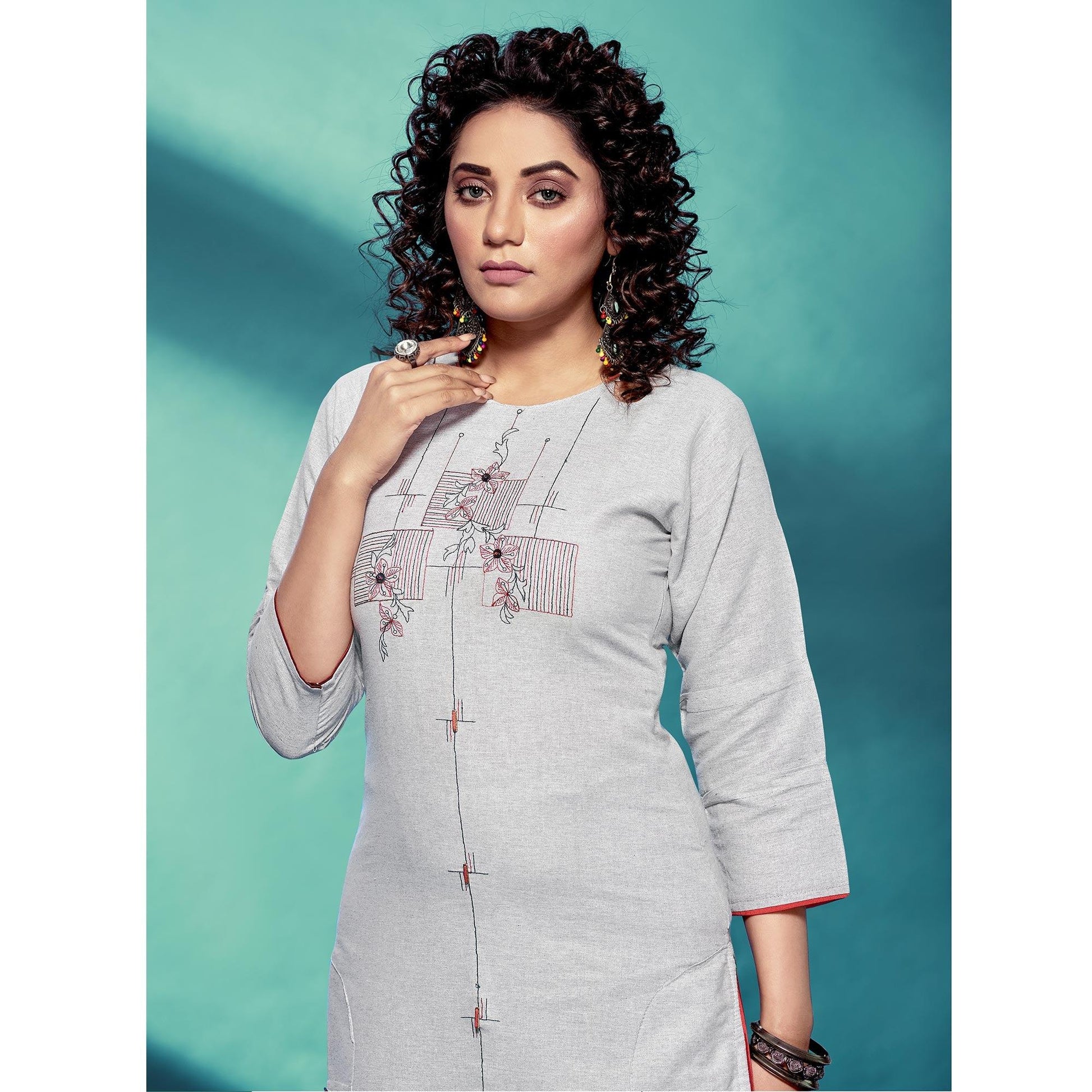 grey-casual-wear-embroidered-pure-cotton-kurti-120203