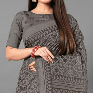 grey-casual-wear-floral-brasso-saree-111433